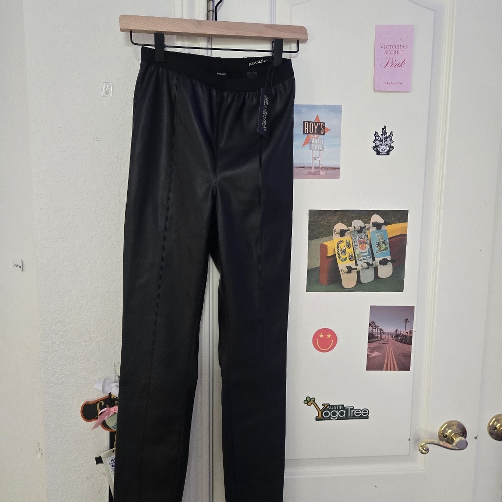 Faux leather pants